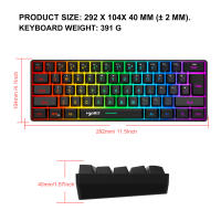 L500 Wired/Wireless Gaming Keyboard 61 Keys With Dynamic RGB Backlight For PC Laptop Gamer - details 20