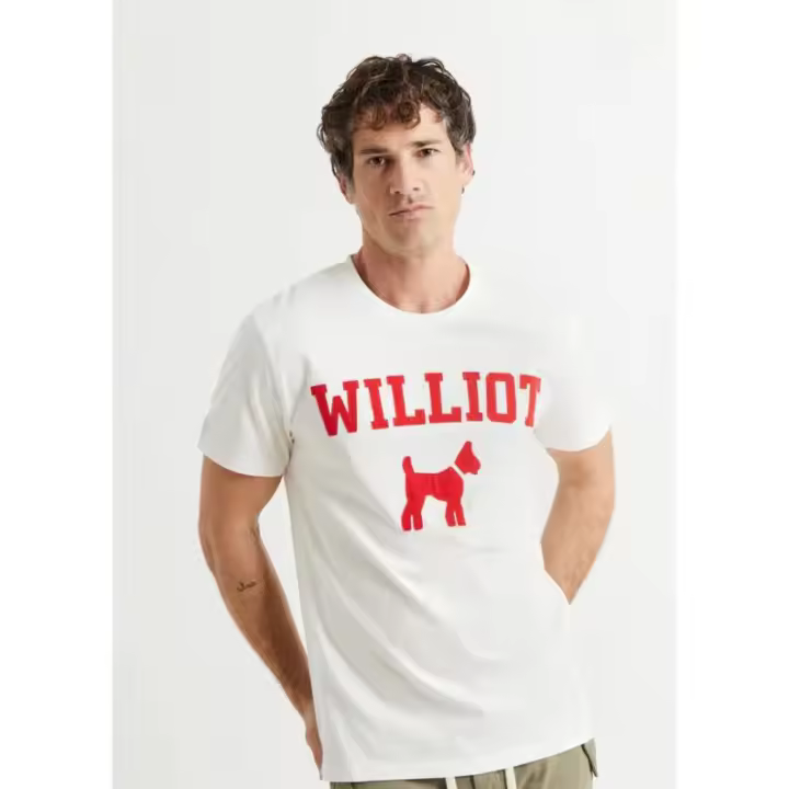 Camiseta Tipo Parche Blanca Williot - 1
