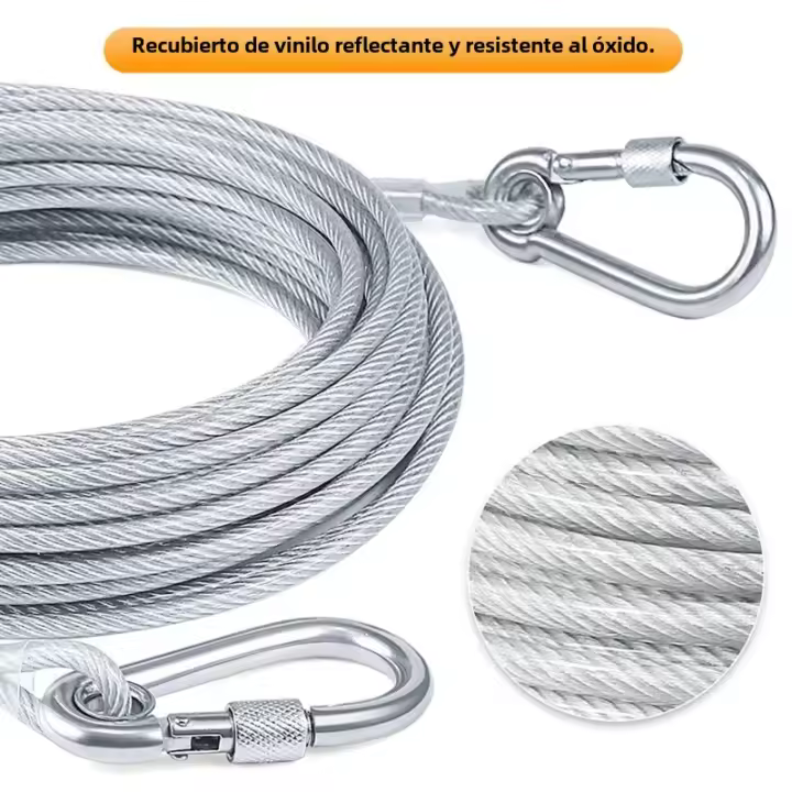 Cable De Atadura Para Perros 4.6m/9m/15m Línea De Paseo Para Jardín Con Clip De Alta Calidad Para Perros Menores De 250 Lbs - 1