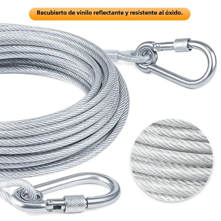 Cable De Atadura Para Perros 4.6m/9m/15m Línea De Paseo Para Jardín Con Clip De Alta Calidad Para Perros Menores De 250 Lbs - 1