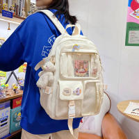Mochila Kawaii Aesthetic Para Mujer Estudiante Con Accesorios Lindos Bolsa Escolar Japonesa Coreana Rucksack De Nylon Para Adolescentes - details 6