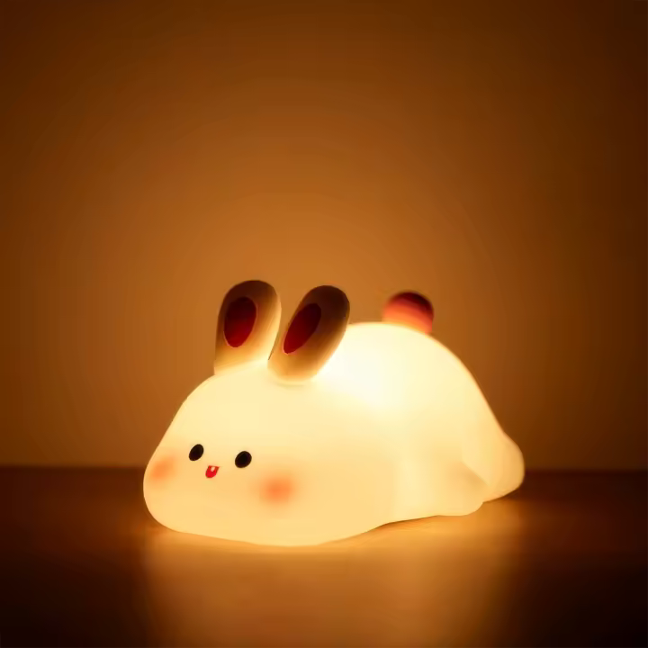 Luz Nocturna LED Cute De Algodón Suave Con Forma De Oso Panda Cordero Y Conejo Recargable Por USB Para Decoración De Dormitorio Regalo De Cumpleaños Para Niños - 1