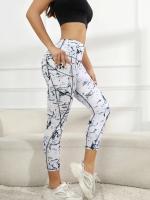 Leggings De Yoga Para Mujer Con Bolsillos Cintura Alta Modeladora Pantalones De Ejercicio De Spandex Y Poliéster Talla Verdadera - details 4