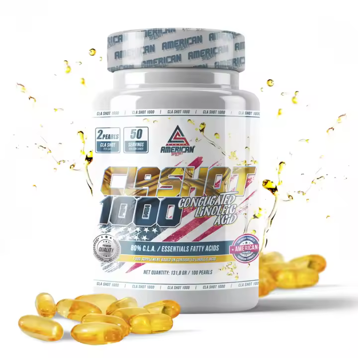 AS AMERICAN SUPLEMENT American Suplement | CLA Shot 1000 Mg | 100 Cápsulas | Ácido Linoleico Conjugado | Elaborado a Partir de Aceite de Cártamo | Ayuda a la Pérdida de Peso - 1