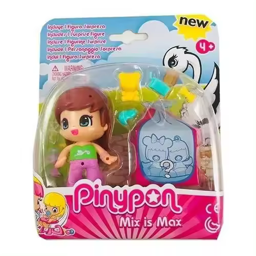 Pinypon figura marrón con bebe sorpresa 7014088 Famosa - 1