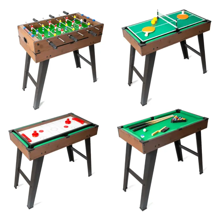Devessport Mesa Multijuego 4 en 1 Woody (Futbolín, Billar, Ping Pong y Air Hockey) - 1