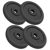 vidaXL Disco de Pesas Hierro Fundido Barras Entrenamiento Levantamiento Peso 1x 20 kg,  2x 10 kg,  4x 5 kg y mas - details 4