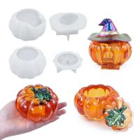Molde De Silicona Para Vela De Calabaza Decoración De Halloween Forma De Calabaza Y Esqueleto Molde De Resina Para Manualidades - details 0