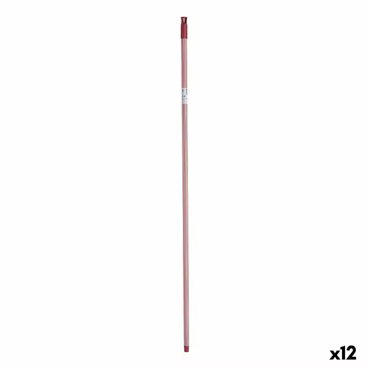 Palo para Escoba Rayas 2,3 x 130 x 2,3 cm Rojo Metal (12 Unidades) - 1