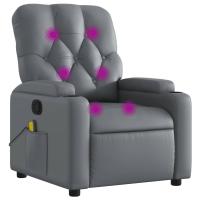 vidaXL Sillón de masaje reclinable cuero sintético Negro, Crema, Marrón Sillon Dormitorio Sillon Comodos Silla Relax Sillón Sofá - details 3
