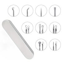 Kit De Herramientas Para Eliminar Quistes Y Puntos Negros 9pcs Herramienta De Extracción De Acné De Acero Inoxidable Para El Rostro - details 3
