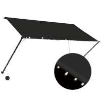 vidaXL Toldo retráctil con LED 250x150 cm Color Amarillo y blanco, Antracita, Crema Protección Rayos UV para Terraza Patio Exterior Jardín - details 3