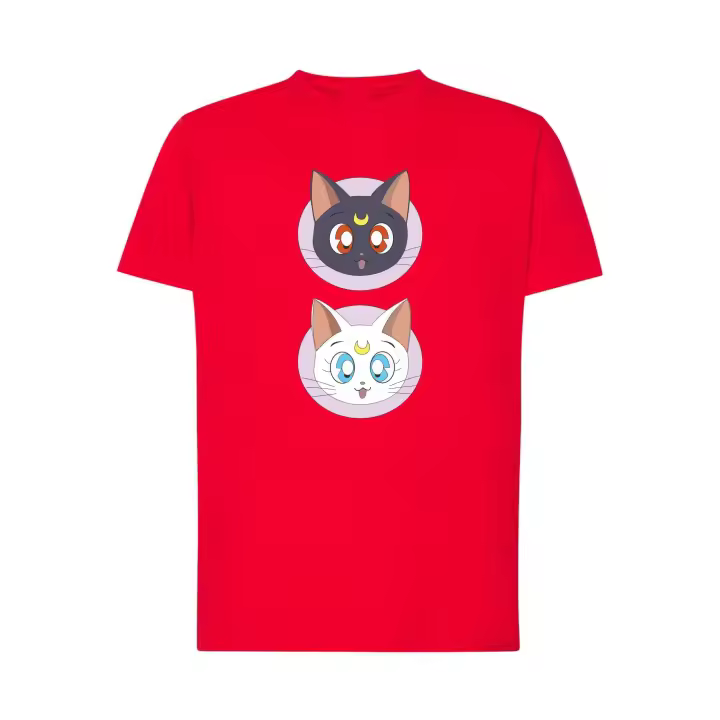 Luna y Artemis - mascotas de Sailor Moon - anime manga - camiseta algodón premium unisex - 1