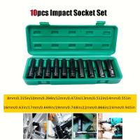 Juego De Adaptadores De Llaves Eléctricas 10pcs 8-24mm 1/2" Herramienta Manual De Carbono Acero Para Desarmar Y Armar - details 4