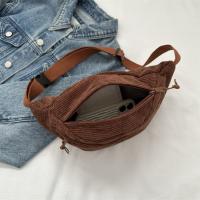 Bolso De Hombro Para Mujer De Corduroy Estilo Fashion 2024 Bolso De Pecho Cruzado Mochila Bananera De Cinturón De Bum Bolsa De Estudiante Con Cinturón - details 7