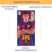 Toalla de Playa MOZURU Pedri 23/24 "Blaugrana" – Microfibra Suave y Ligera | Tamaños 70x140 cm - 100x180 cm - details 1