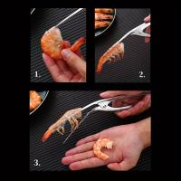 Diseñador De Camarones En Acero Inoxidable Con Diseño Ergonómico Y Diseñador De Espinillas Fácil De Usar Herramienta De Cocina Para Preparación De Mariscos - details 4