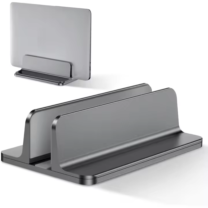 Gris-Soporte vertical para portátil, soporte de aluminio ajustable para MacBook Pro/Air, iPad, HP, Lenovo, tabletas y otros portátiles-1PC - 1