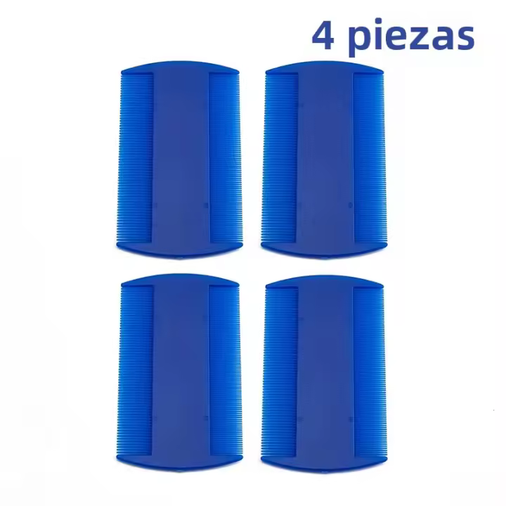 4pcs Peine De Plástico Para Cerdas Finas Doble Cara Para Eliminar Lice Y Pelo De Perros Gatos Y Otros Animales Domésticos - 1