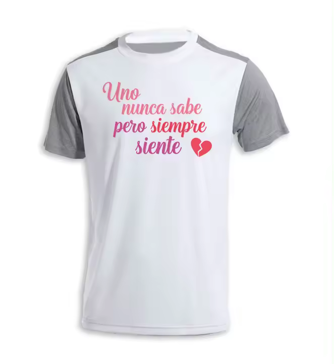 MERCHANDMANIA CAMISETA bicolor frase bonita sentimientos amor novios corazon roto tshirt - 1