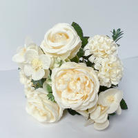 Boucle De Paejas Artificiales De Alta Calidad Con 7 Cabezas Rosa Y Azul Para Decoración De Hogar Bodas Fiestas Plantas Falsas Para El Hogar - details 10
