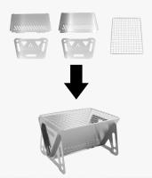 Horno De Acero Inoxidable Para Barbacoa Portátil Estufa De Camping Plegable Con Soporte Para Leña Y Teléfono Resistente Al Fuego - details 4