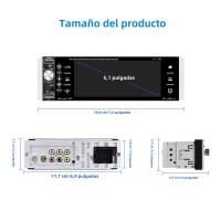 Podofo 1 Din Carplay Android Auto Car MP5 Player Con Pantalla Táctil HD De 5.1'' Bluetooth FM Radio Soporte TF/USB Cámara Trasera - details 11