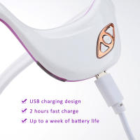 Masajeador De Ojos Eléctrico Con 3 Niveles Calentamiento Infrarrojo Compresión Cálida Terapia De Pulso Alivia La Fatiga White Purple - details 5