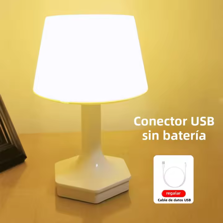 Lámpara De Mesa LED Recargable Con Doble Interruptor Color USB Luz De Noche Para Dormitorio Cuidado De Los Ojos Para Lectura Decoración - 1