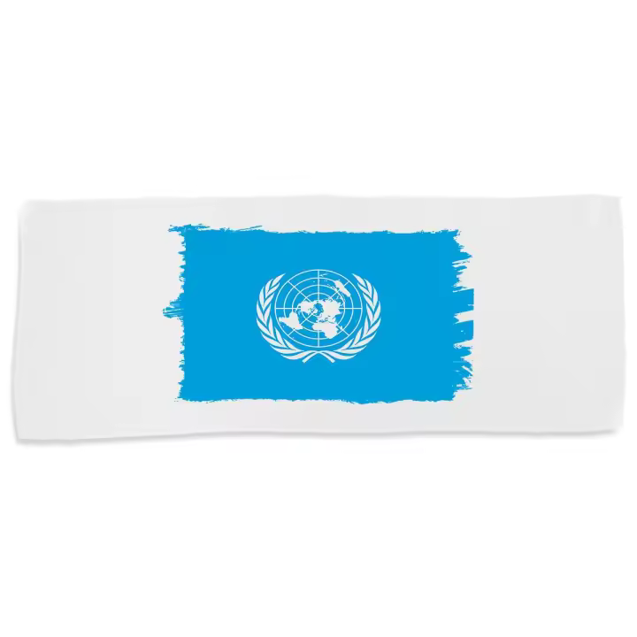 MERCHANDMANIA TOALLA MEDIANA GIMNASIO ABSORBENTE bandera naciones unidas pais gobierno mundial suave con bolsita - 1