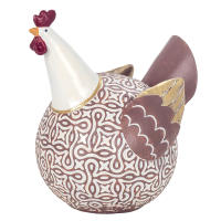 CAPRILO REGALOS & DECORACIÓN Figura Decorativa Rústica de Resina "Gallina Alas Doradas". Adornos y Esculturas. Animales. Regalos Originales. Decoración Hogar. 17 x 13 x 20 cm. - details 2