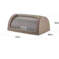 COSHANO Panera de plástico tipo Ratán, cesta almacenamiento de alimentos pan bocadillos. Caja con tapa enrollable. Sin BPA. - details 1
