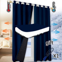 Cortinas De Algodón Aislantes Térmicas Y Antipolvo Para Dormitorio Negro 100% Cortinas Calefactoras Y Anti-Viento Con Aislamiento Acústico - details 1