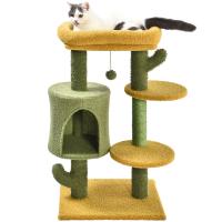Rascador de Varias Alturas Efecto Cactus con caseta My Garden Premier CAT (90 cm) Suave Diferentes Texturas y Caseta con Juegos Divertidos para tu Gato - Cuatro Alturas Rascador Moderno y Suave tipo Árbol con forma de Cactus 90 cm - details 0