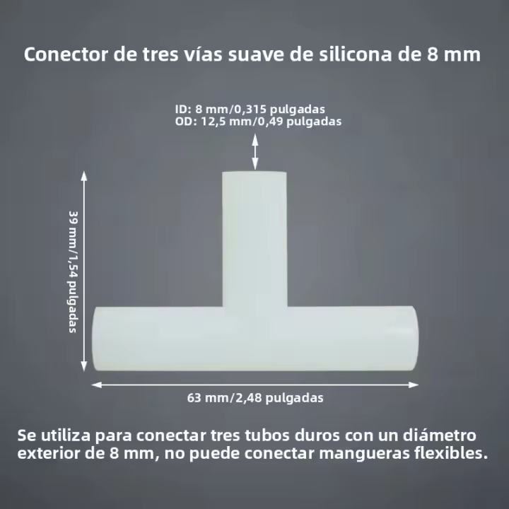 Conector De TPU De Silicona 1PC T-joint Tubo Duro Tridimensional Para Acuario Laboratorio Jardín Tipo De Conector De Agua Para Jardín Material De Goma - 1