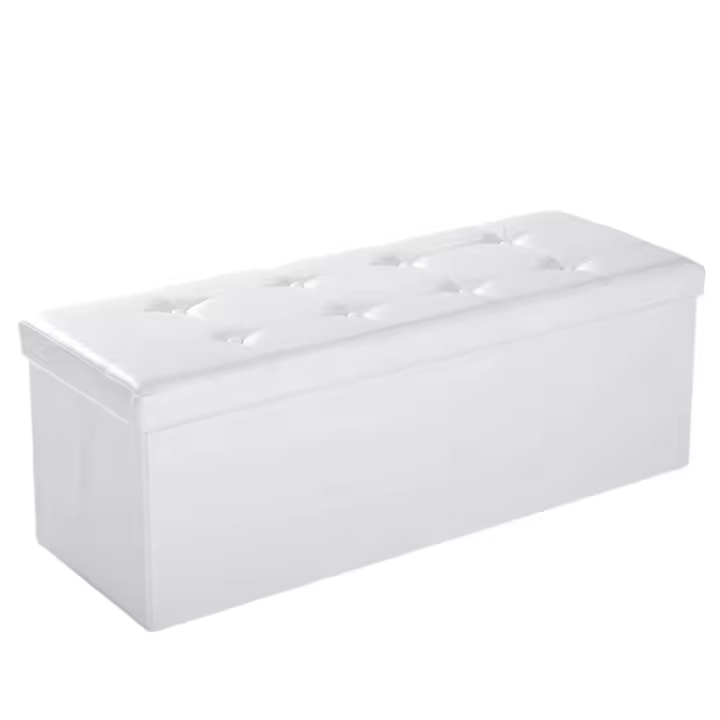 Mediawavestore - Sillón Contenedor Baúl Plegable Cuero de Imitación - 1