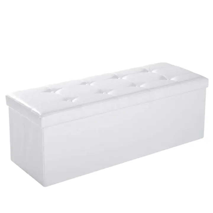 Mediawavestore - Sillón Contenedor Baúl Plegable Cuero de Imitación - 1