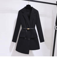 Nueva Sastrería Blazer Negra Para Mujer Oficina Primavera Otoño Traje Elegante Cintura Ajustada Doble Botón Moda Trabajo - details 3
