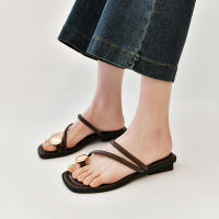 Sandalias De Lujo Para Mujer Zapatos De Verano Mules De Cuña Plataforma Retro Con Decoración Metálica Cierre Pull on Talla True - details 14