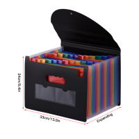 Organizador De Archivos A4 Con 24 Compartimentos De Tamaño Expansible Y Cubierta En Colores Arcoíris Para Escuela - details 9