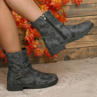 SP Cinturón con cara profunda para Mujer, estilo Korean, Nuevo, de otoño and Invierno, Con Cremallera lateral y Cabeza Redonda, parte inferior Gruesa, informal, de talla Grande - details 14