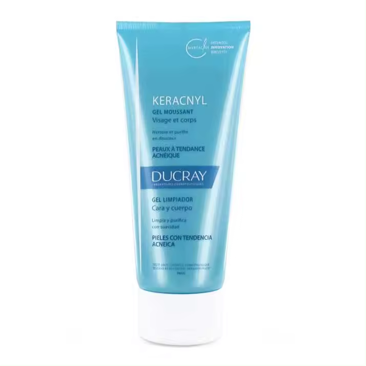 Ducray Keracnyl Gel Limpiador Cara y Cuerpo 200ml - 1