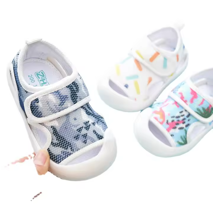 Sandalias Para Bebés Verano 2024 Zapatos De Caminar No Deslizantes Suave Suela Para Niñas Niños Rango De Edad 0-2 Años Cierre De Correa Tipo Hebilla Material De Suela Plástico Talla Verdadera - 1