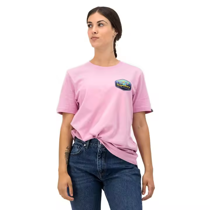 Ropa mujer Camisetas Superdry Camiseta Vintage Travel Rosa - 1