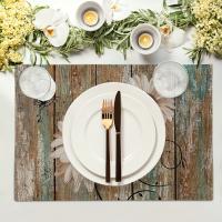 Juego De 4 Tapetes De Comedor Con Patrón Floral Tema De Verano Colores Vibrantes Para Madera Tapete De Mesa Para Decoración Interior - details 13