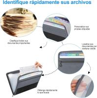 Carpetas organizadoras de Documentos, carteras de Archivos con 13 bolsos de plástico, archivador portátil de Acordeón - details 1