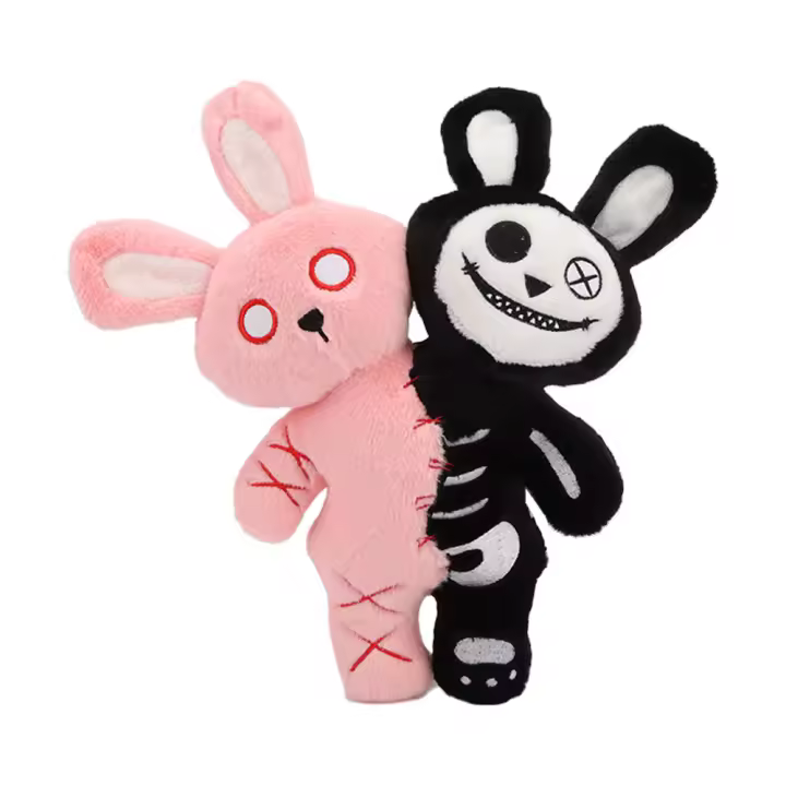 Muñeco De Peluche De Conejo Con Cabeza Doble Calabaza Para Decoración De Halloween Juguete De Peluche Para Niños Relleno De Algodón PP - 1