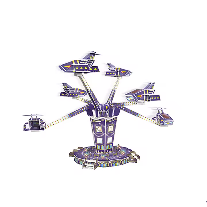 DAM. Puzle 3D de cartón de la atracción AstroJet con luces y música. 88 piezas. 49x45x37cm. - 1