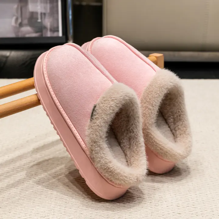 Nuevos Pantuflas De Hombre Con Suela Gruesa Y Lining De Peluche Para Invierno Antideslizante Y Calor Para Uso Doméstico Adecuadas Para Parejas - 1