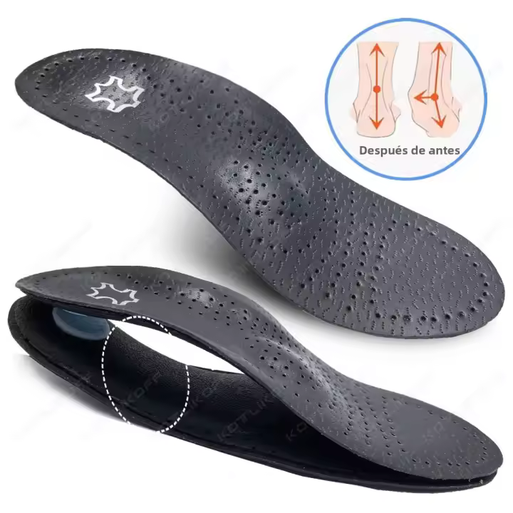 KOTLIKOFF Plantillas De Cuero Para Zapatos Ortopédicos Soporte De Arco Para Pies Planos Adecuado Para Hombres Y Mujeres Corrección De Pierna O/X - 1